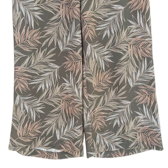 A New Day Olive Green Tropical Print Flowy Wide Leg Palazzo Pants Women’s XSmall - Picture 4 of 8